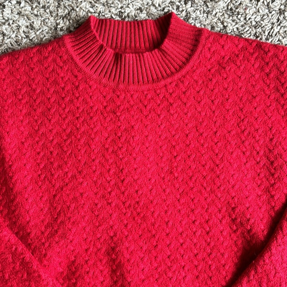 Alex Cannon Rowayton Wool Blend Red Ribbed Crew Neck Sweater Size XXL - Picture 6 of 10